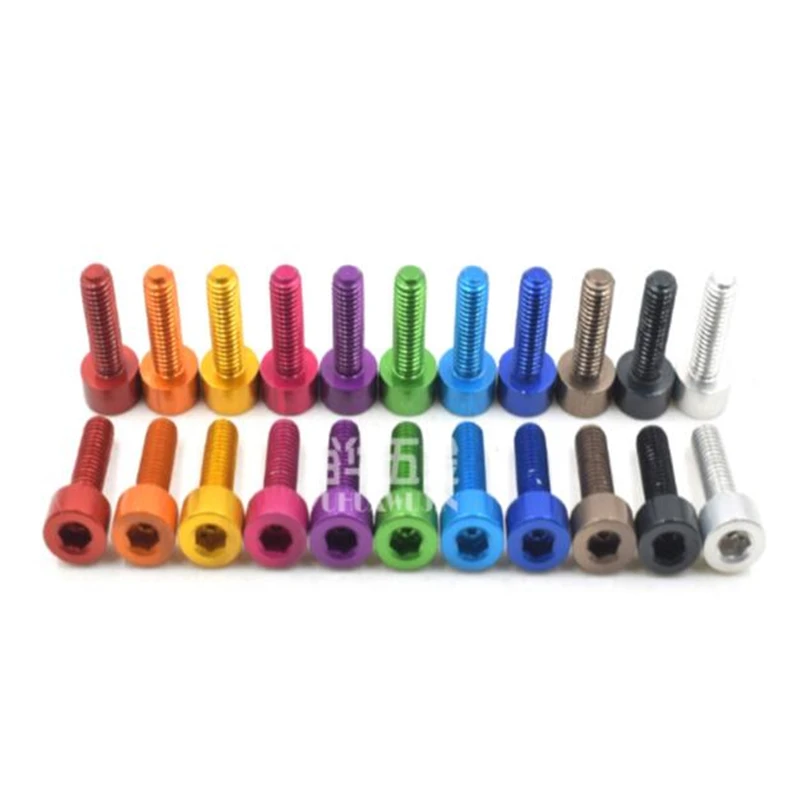 10pcs DIN912 Aluminum 7075 Allen Socket Screw M3*6/8/10/12/14 Aluminum Alloy Hex Hexagon Socket Cap Head Screw