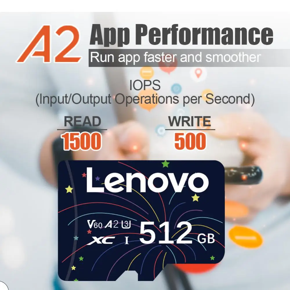 Lenovo карта памяти, класс 10, 128 ГБ, 256 ГБ, 512 ГБ