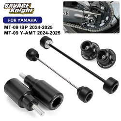 2024 MT09 Front Rear Axle Wheel Crash Sliders Frame Slider For Yamaha MT-09 MT 09 SP 2026 Fork Mudguard Slider Falling Protector