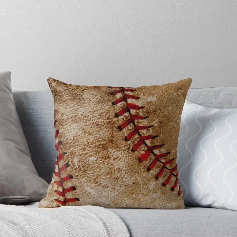 Vintage Baseball Ball Red and White Sports Throw Pillow Bed pillowcases Ornamental Pillow anime girl Pillow