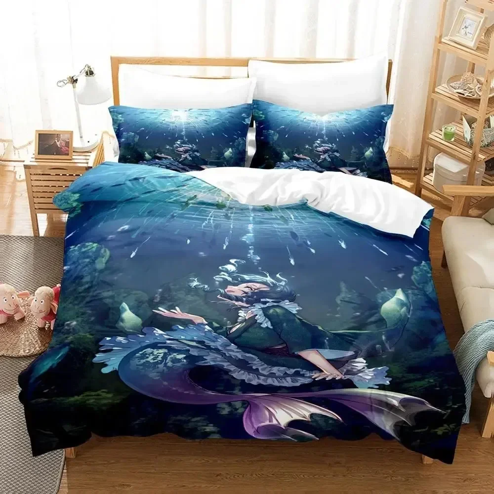 

3D Print Anime Wakasagihime (Touhou) Bedding set Printed Duvet Cover Pillowcase Single Double Queen Super King Size Sets