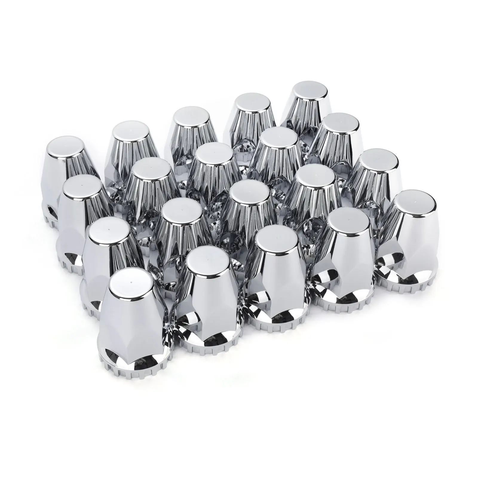 20pcs ABS Chrome Plastic Wheel Nut Caps 33mm Thread-on Tire Lug Nut Covers For Semi Trucks Buses Trailers