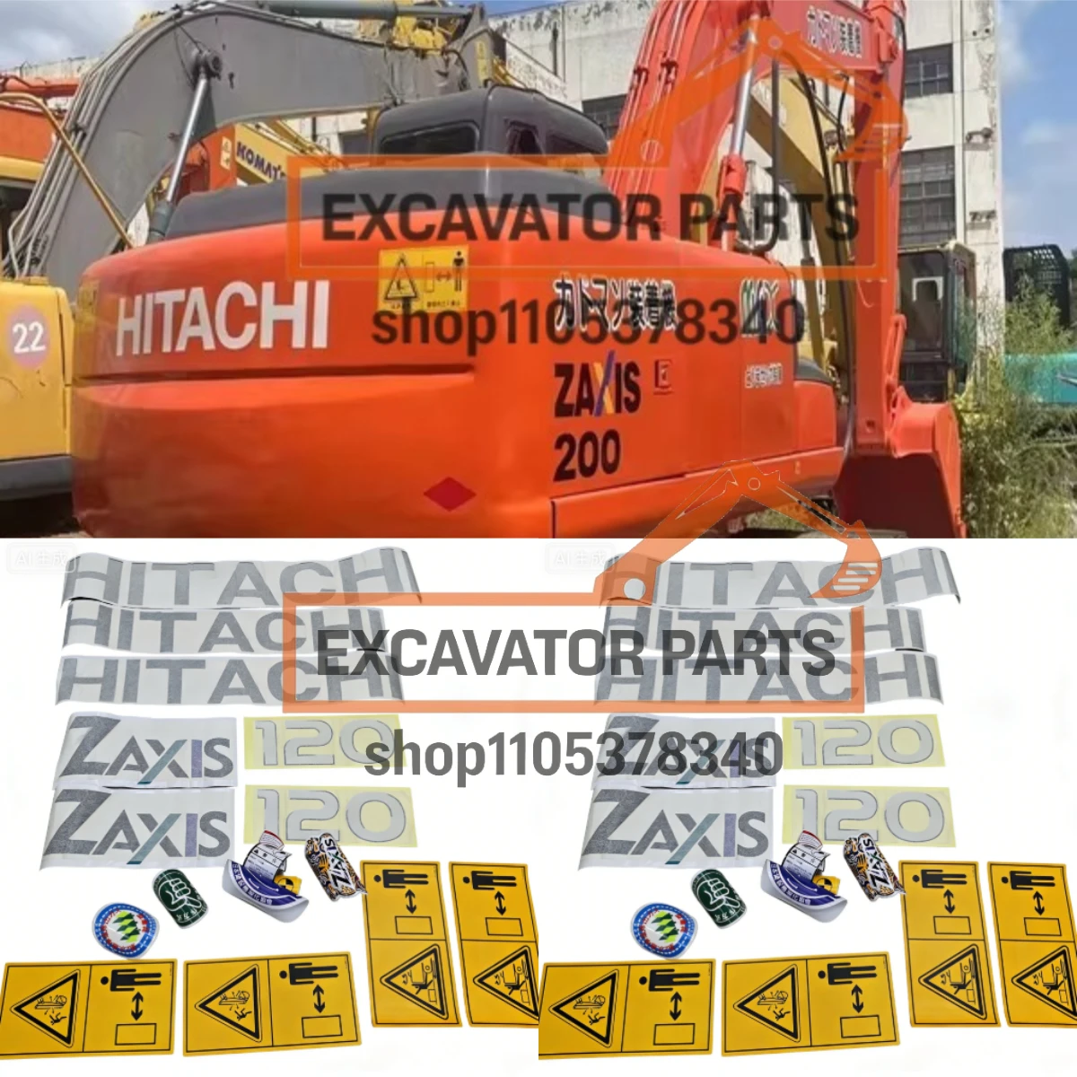 Hitachi zx stickers-AliExpress