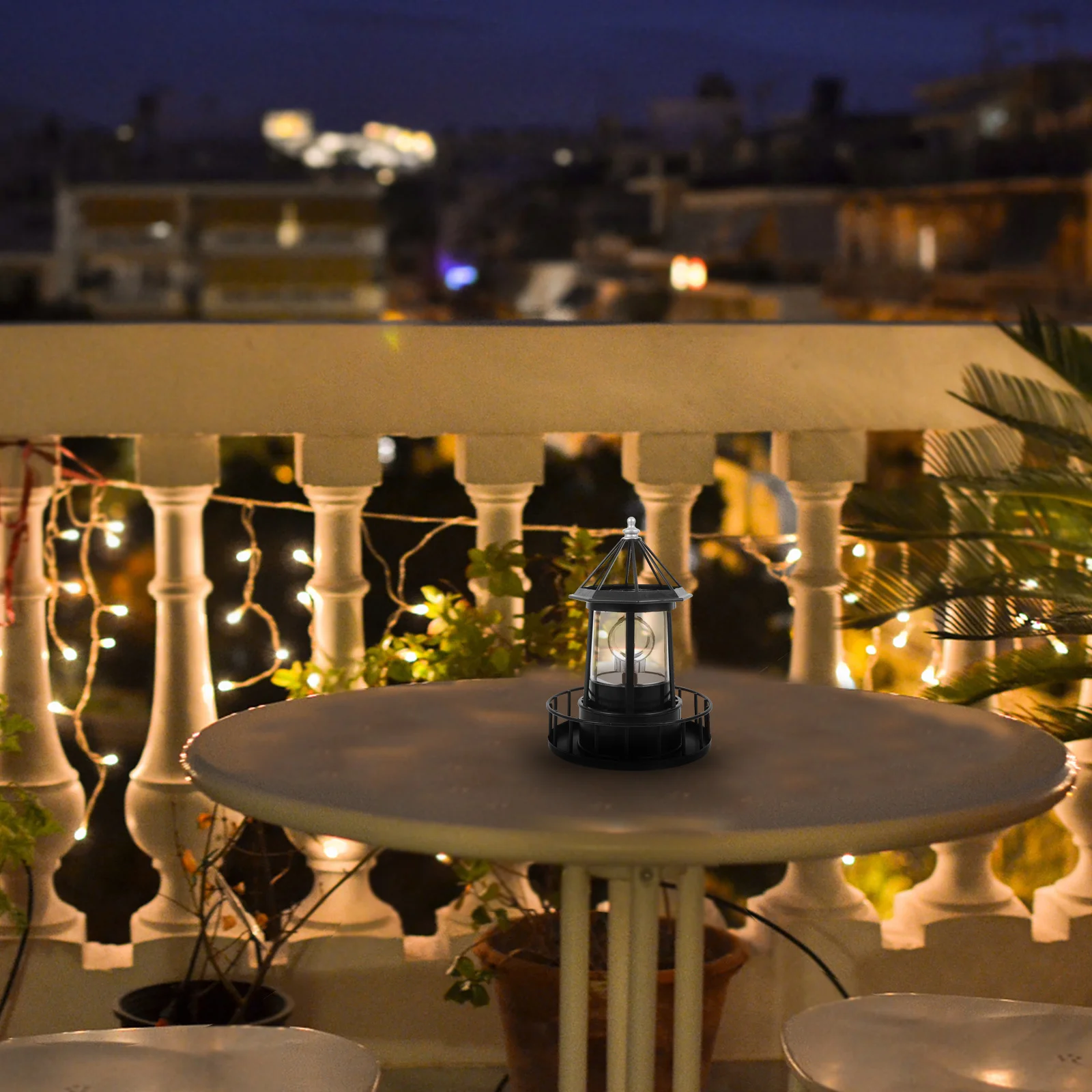 

1pc Solar Powered Revolving Light 360° Rotatable Led Outdoor Landscape Lamp Waterproof Auto On/Off For Garden Pathway