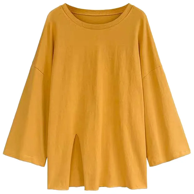 Long-sleeved t-shirt women's top temperament autumn loose and versatile lazy niche design irregular bottoming shirt