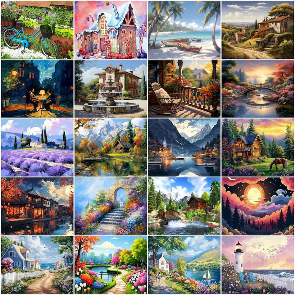 

GATYZTORY Painting By Numbers On Canvas To Paint For Adults Decorative Landscape Oil Picture Paint hobby Acrylic Paints Diy Set