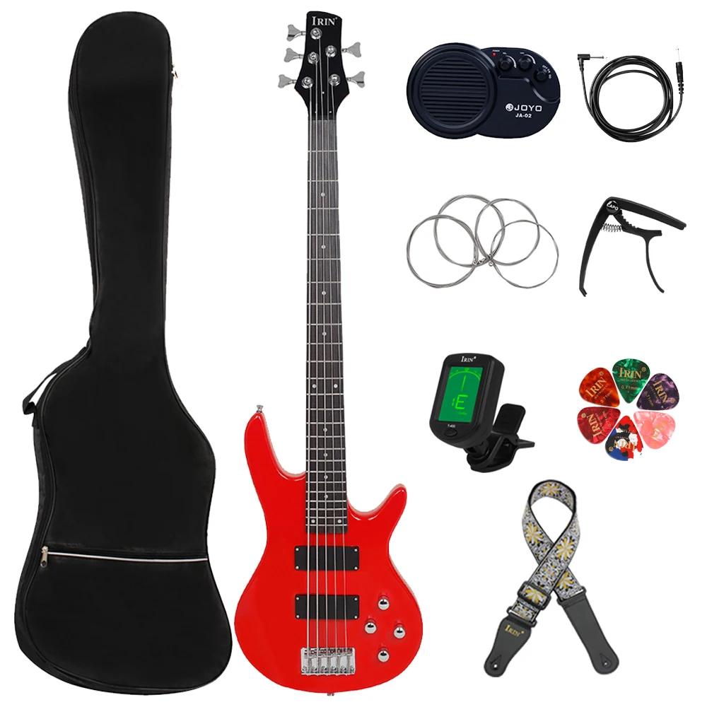 

IRIN 5 Strings 24 Frets Bass Guitar Maple Body Neck Electric Bass Guitar Stringed Musical Instrument With Guitar Accessories