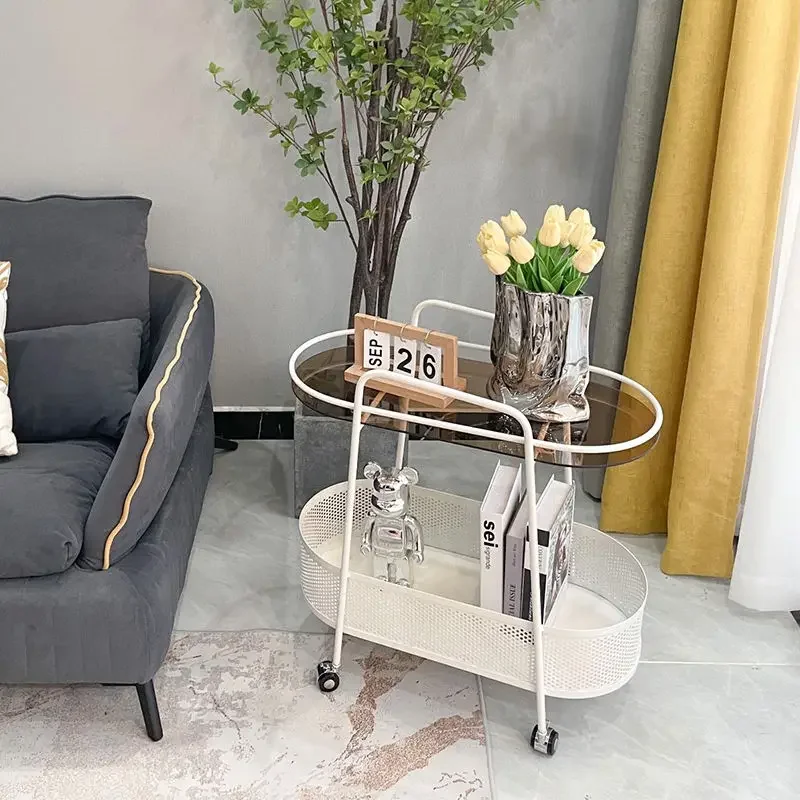 Sofa Side Table, Living Room Balcony, Household Coffee Table, Mobile Small Table, Creative Storage, Small Cart, Storage Rack