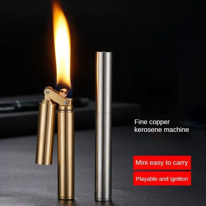 Mini Metal Cigarette Lighter Kerosene Lighter Torch Portable Smoking Lighters Grinding Wheel Windproof Cool Men Cigarettes Gift