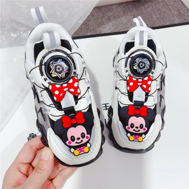 Disney scarpe Casual per bambini ragazzi e ragazze topolino scarpe sportive per cartoni animati suola scarpe da corsa Casual Sneaker taglia 26-36