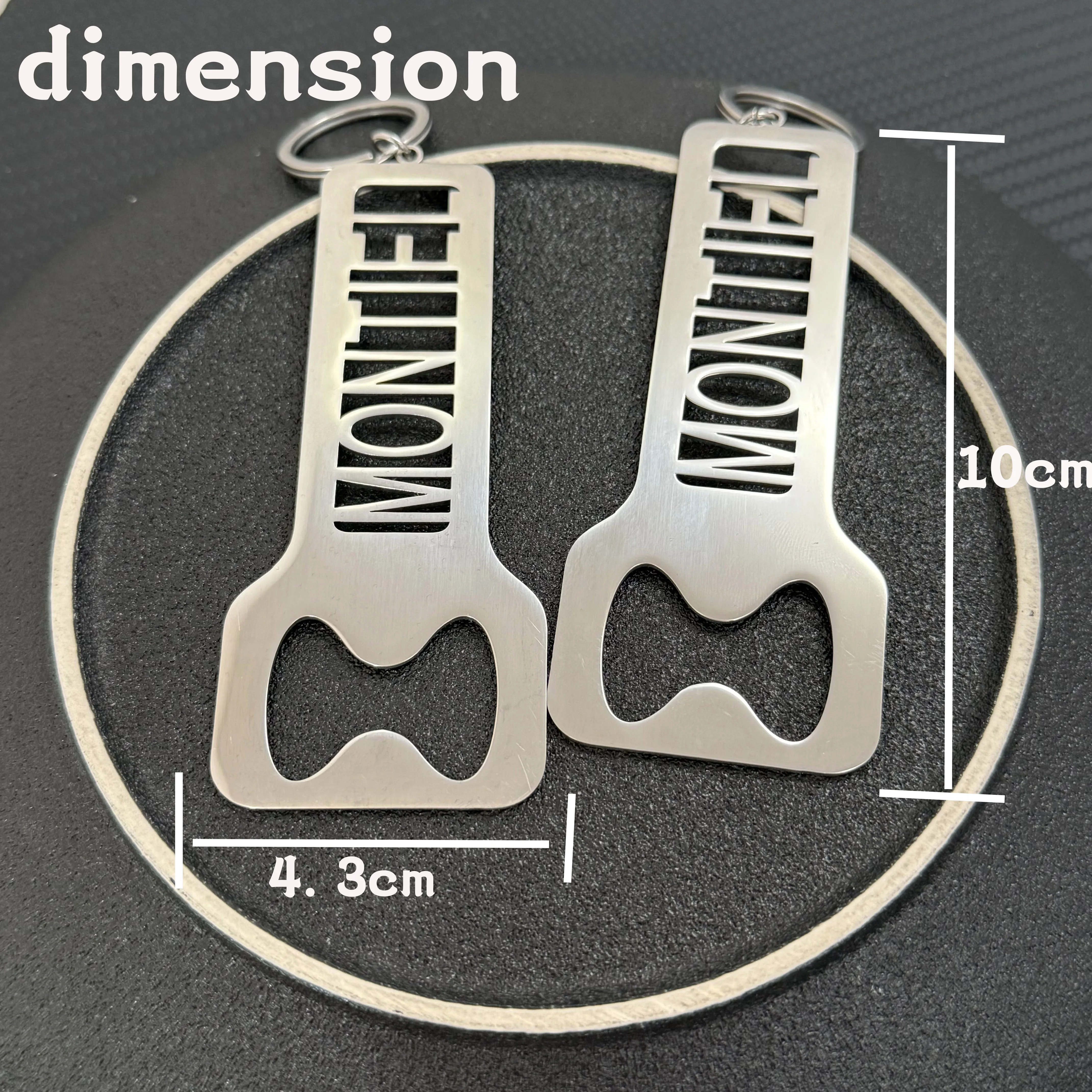 فتاحات الزجاجات المخصصة شعار المنتجات المفاتيح Personalisiert الفولاذ المقاوم للصدأ نقش اسم المجوهرات مناسبة صديقها الأب هدية #2