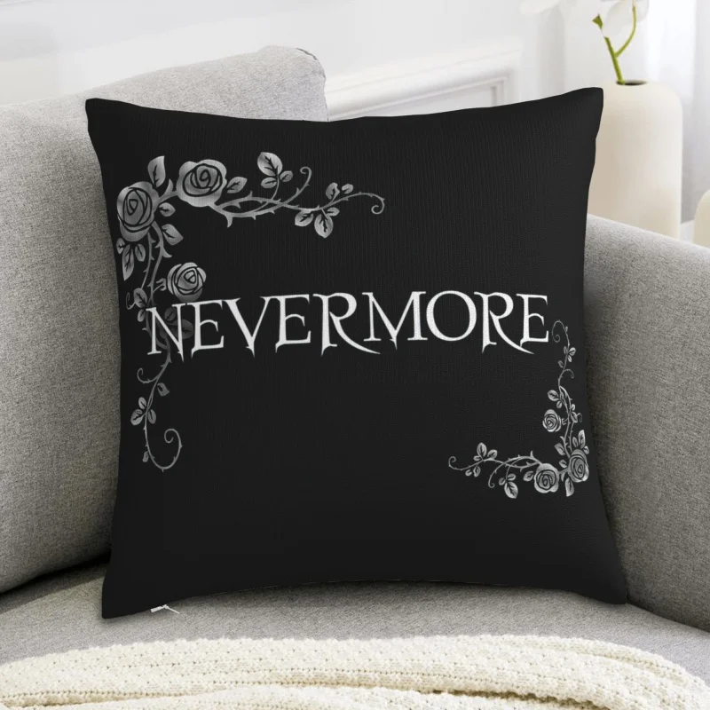 VIKAMA Edgar Allan Poe The Raven Nevermore Pillowcase, Gothic Literature Quote Cushion Cover, Emma J Shipley Art Print Decor