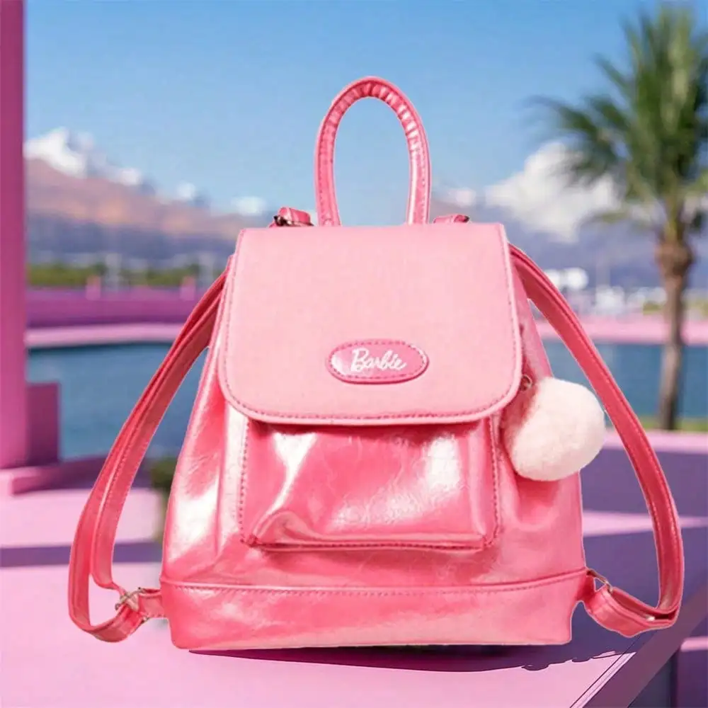حقيبة كتف عصرية من سلسلة باربي دايليت شاين، تخزين محمول للمكياج، حقيبة ظهر من جلد البولي يوريثان، تخزين العناصر الصغيرة، هدية للنساء