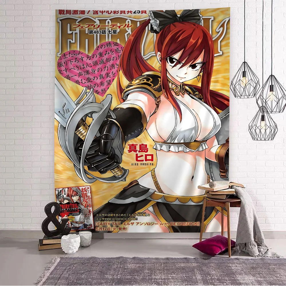 

Erza Scarlet Animation Fairy Tail Chart Tapestry Bohemian Wall Tapestries Mandala Wall Art Decor