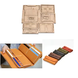 DIY leather craft women wallet cardholder coin bag pocket die cutting knife mold metal hollowed punch tool blade set 20x9x3cm