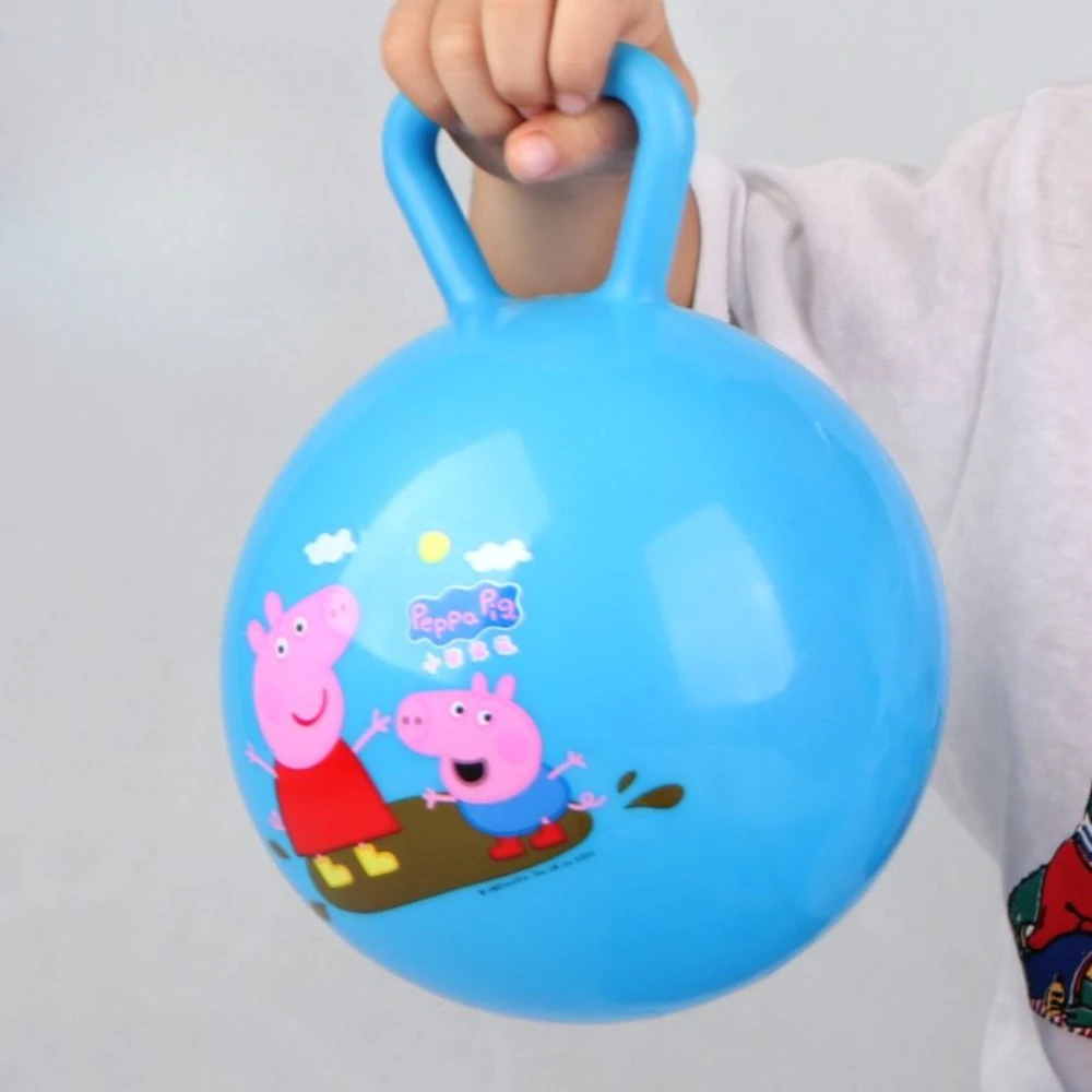 Peppa Pig 16CM child Handle Ball Sports Grasping Toy Sense Training Cartoon Bouncing Ball Beach Swimming Pool Toys gifts