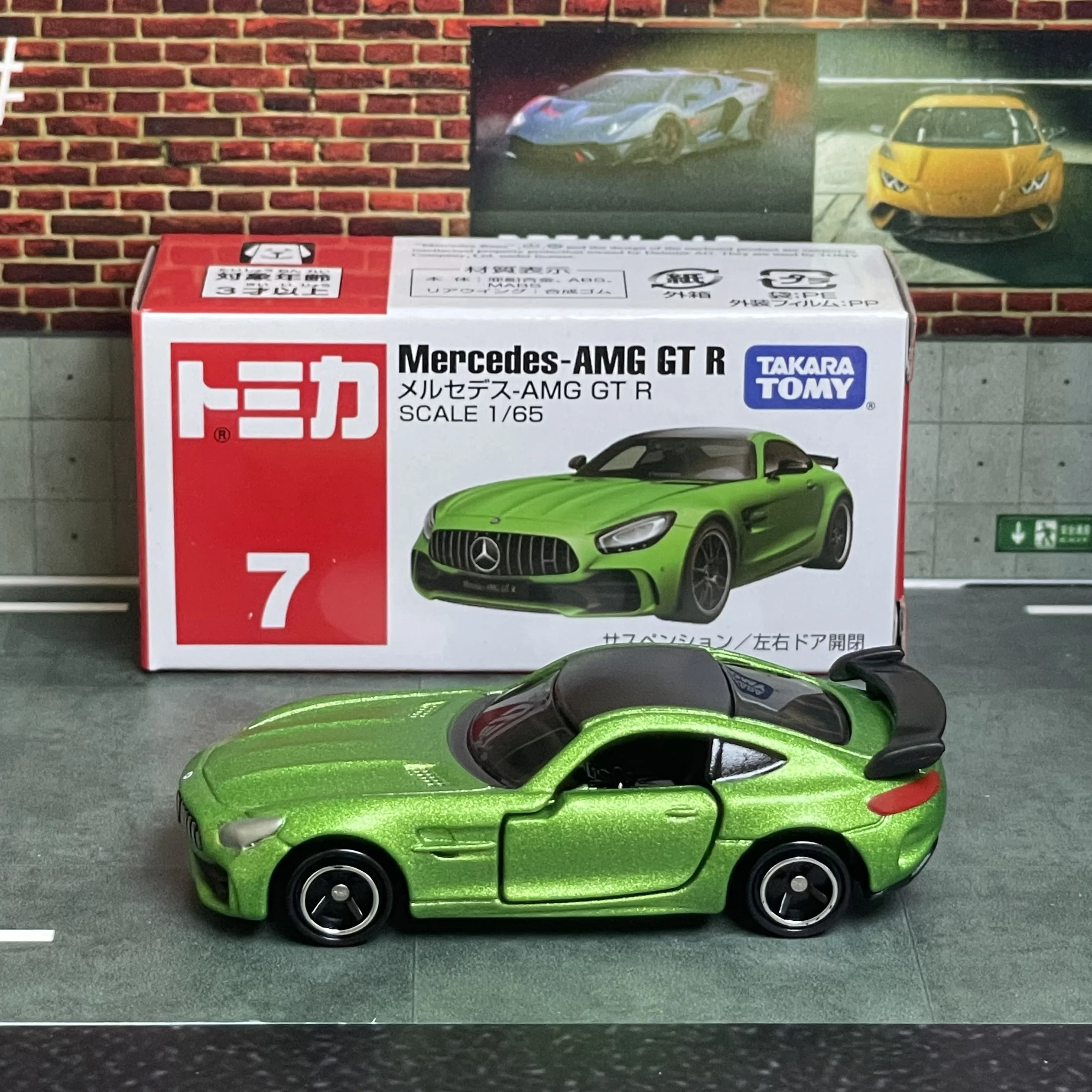 Takara Tomy Tomica No.7 Mercedes AMG GT R Casting Statico Hot Pop 1:64 Auto in lega Giocattoli Veicolo Pressofuso Modello in metallo per bambini