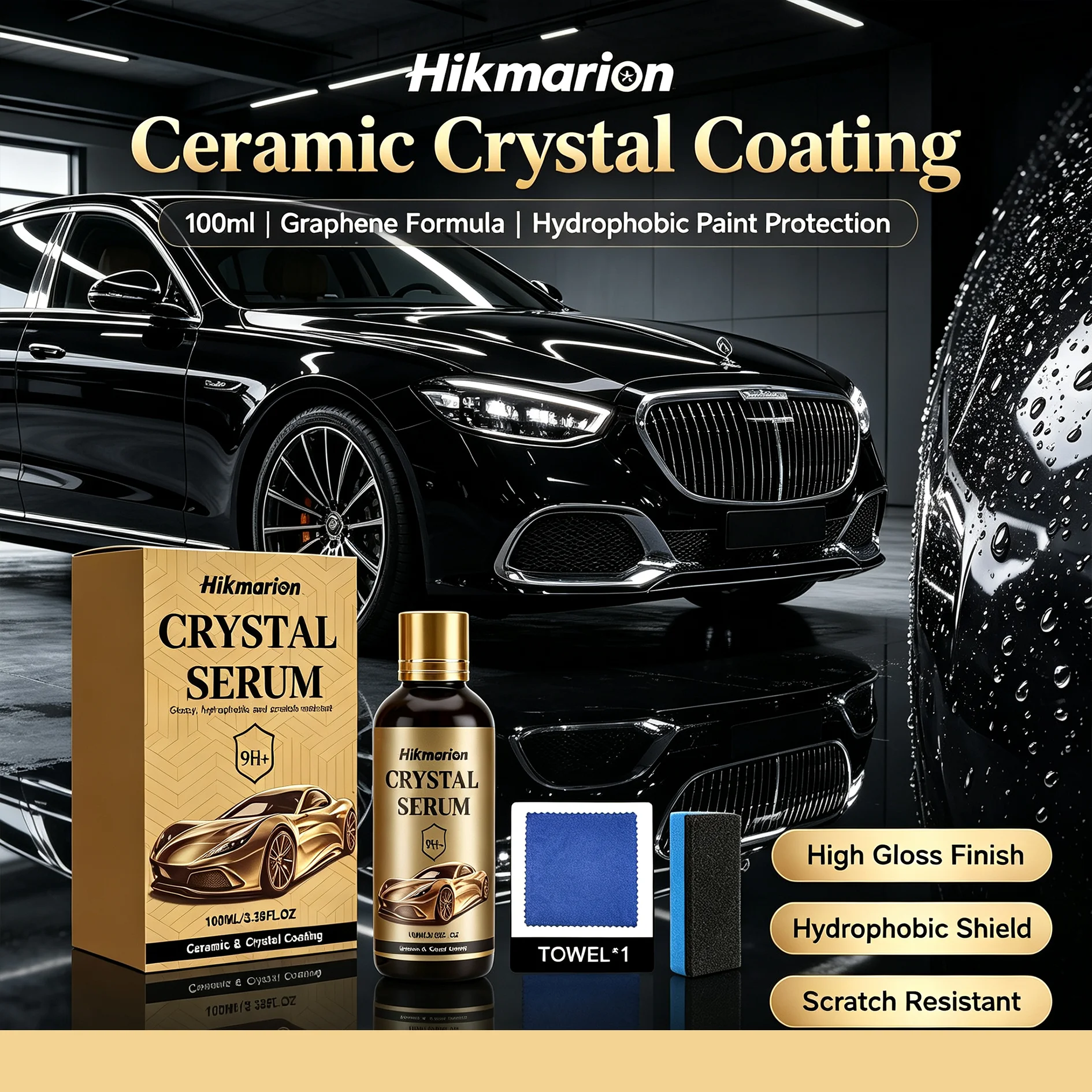 Car Graphene Ceramic Nano Coating Liquid Hydrophobic Anti-Fouling Scratch Resistant Gloss Enhancer Car Paint Crystal Plating Kit