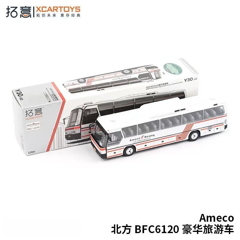 Xcartoys&POPRACE 1/64 Northern BFC6120 luxury tour bus Ameco bus simulation alloy car model