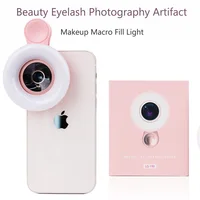 Lente LED para teléfono móvil, lupa con Clip, Zoom 15X con luz para fotos, lente Macro de lupa manos libres, lente de cámara HD 2 en 1