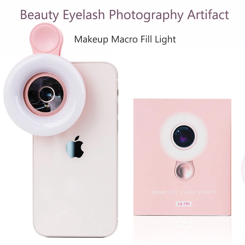 Mobile Lens LED Phone Clip Magnifier, 15X Zoom with Light for Photos,Hands-Free Magnifying Glass Macro Lens 2 in 1 HD Camera Len