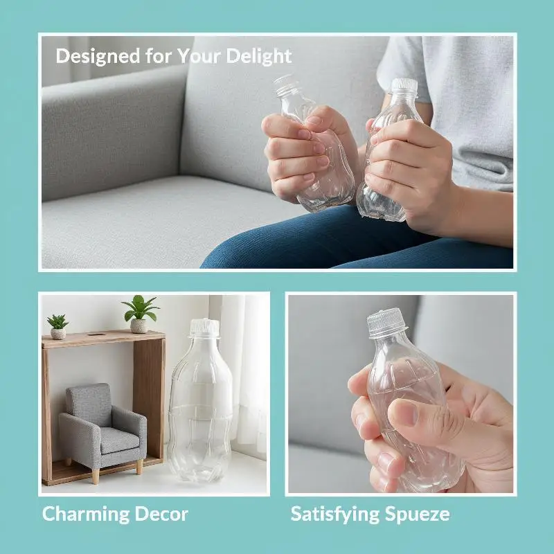 Simulation Transparent Water Bottle Squeeze Toy Soft Slow Rebound Stress Relief Toy for Adults Kids Christmas Gifts