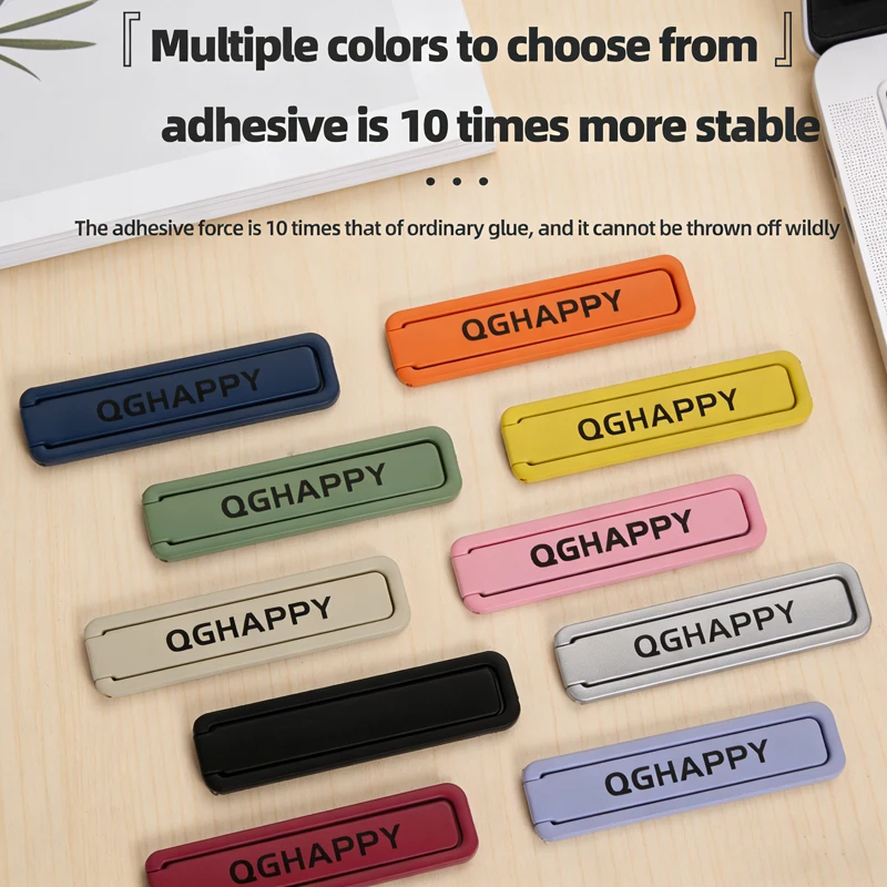 

Mobile Phone Ultra-thin Colourful Sticker Holder Desktop Compact Portable Stand Invisible Folding Bracket for iPhone pro Samsung
