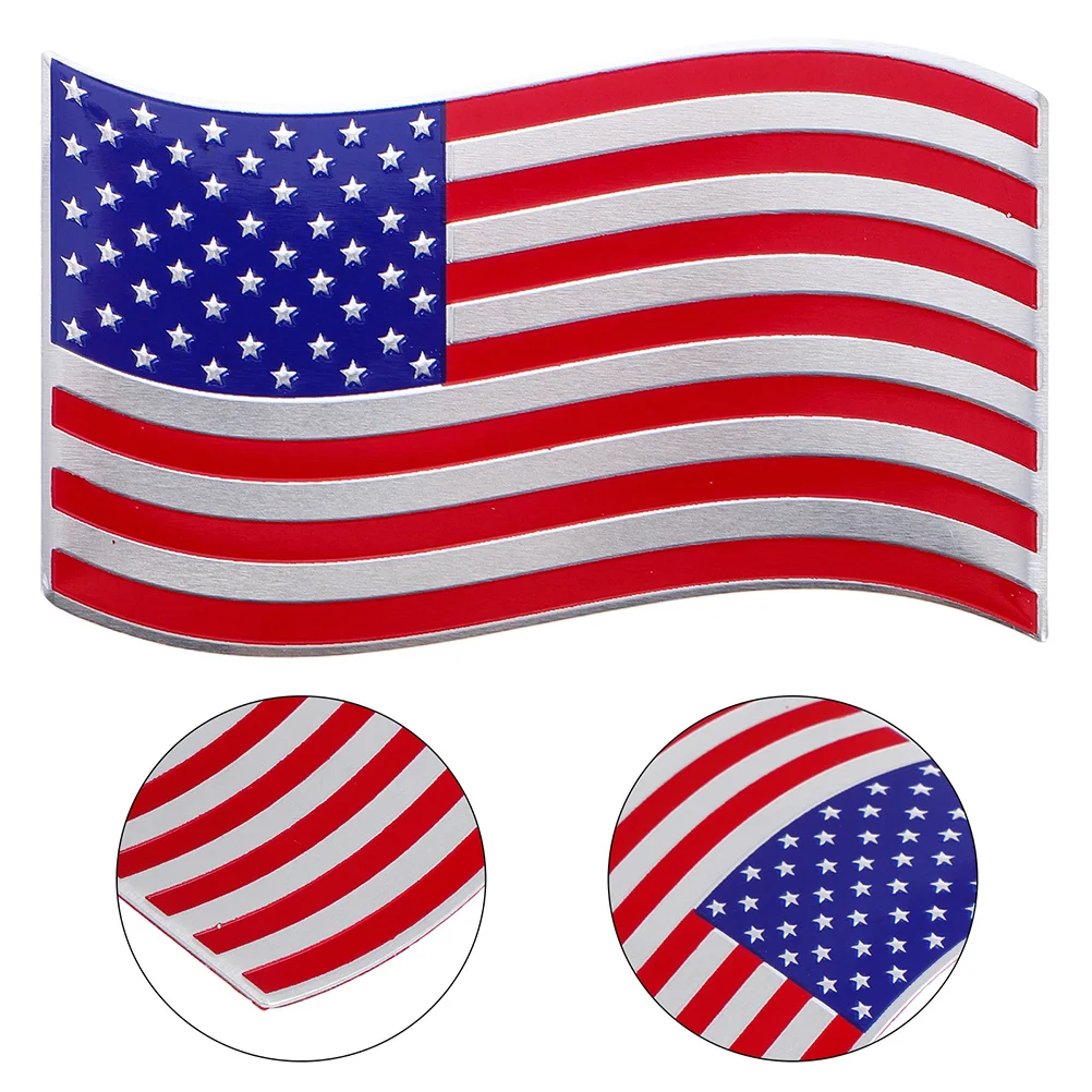 

2Pcs American Flag Shaped Car Decals Metal Waterproof Stickers for Cars Trucks Motorcycles Patriotic Automotive Badge Emblem