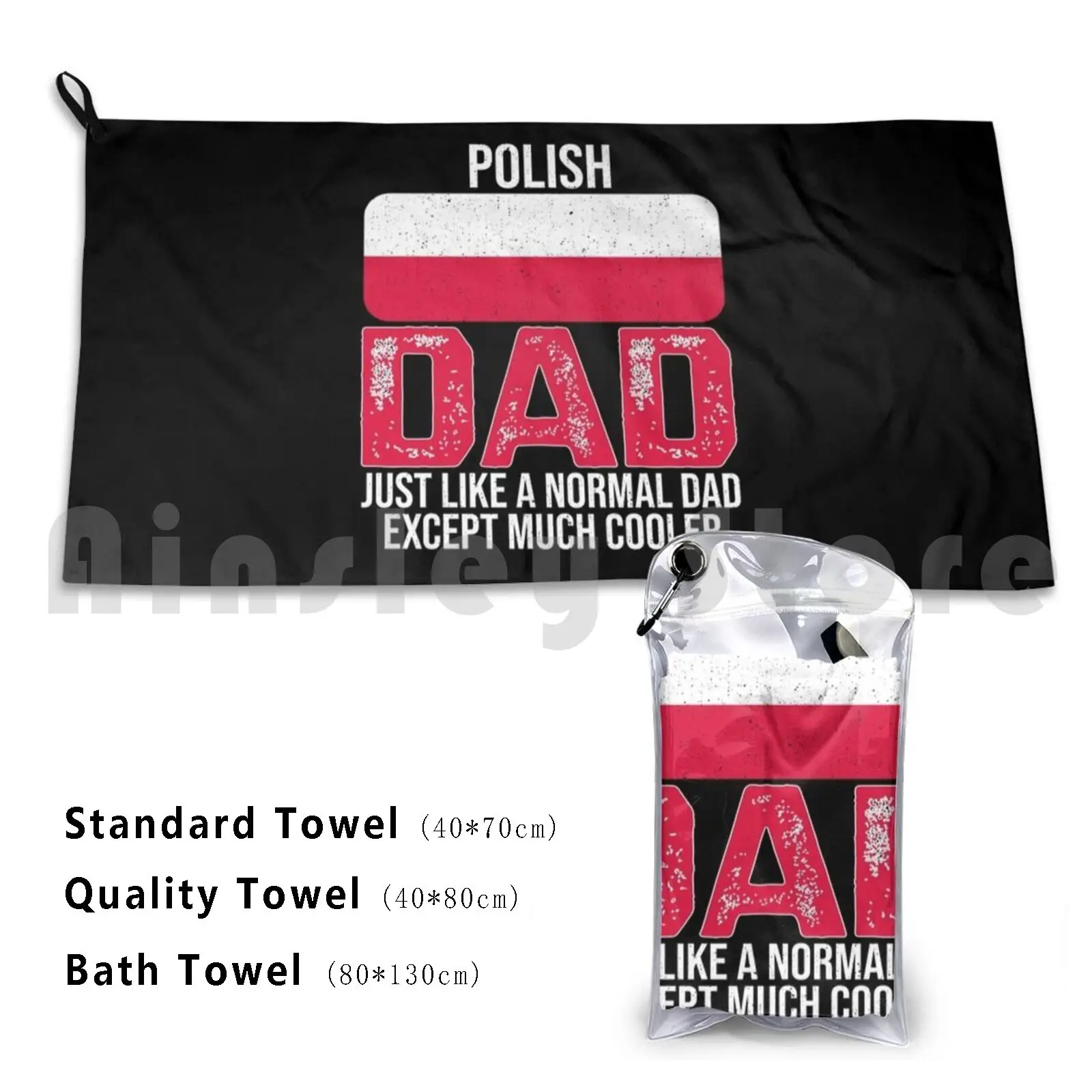 Polish Dad Poland Flag For Father's Day Bath Towel Beach Cushion 2709 Polish Flag Polish American Poland