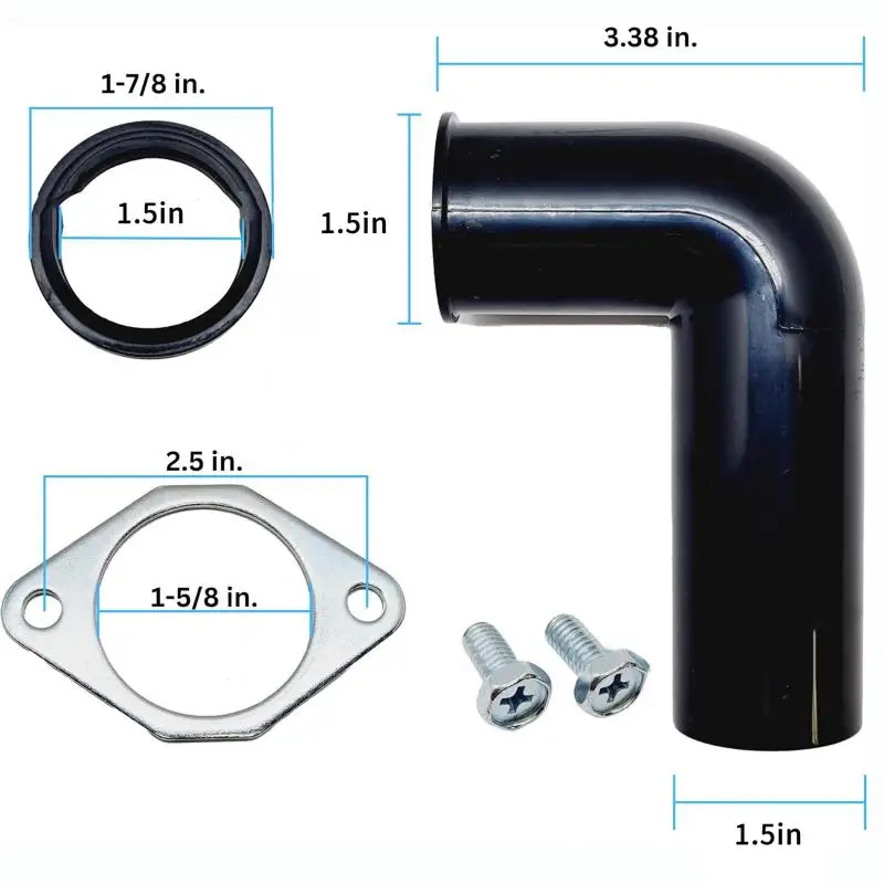 Garbage Disposal Elbow Replacement Kit Black Plastic Drain Outlet Flange Gasket For Insinkerator King Sink Parts