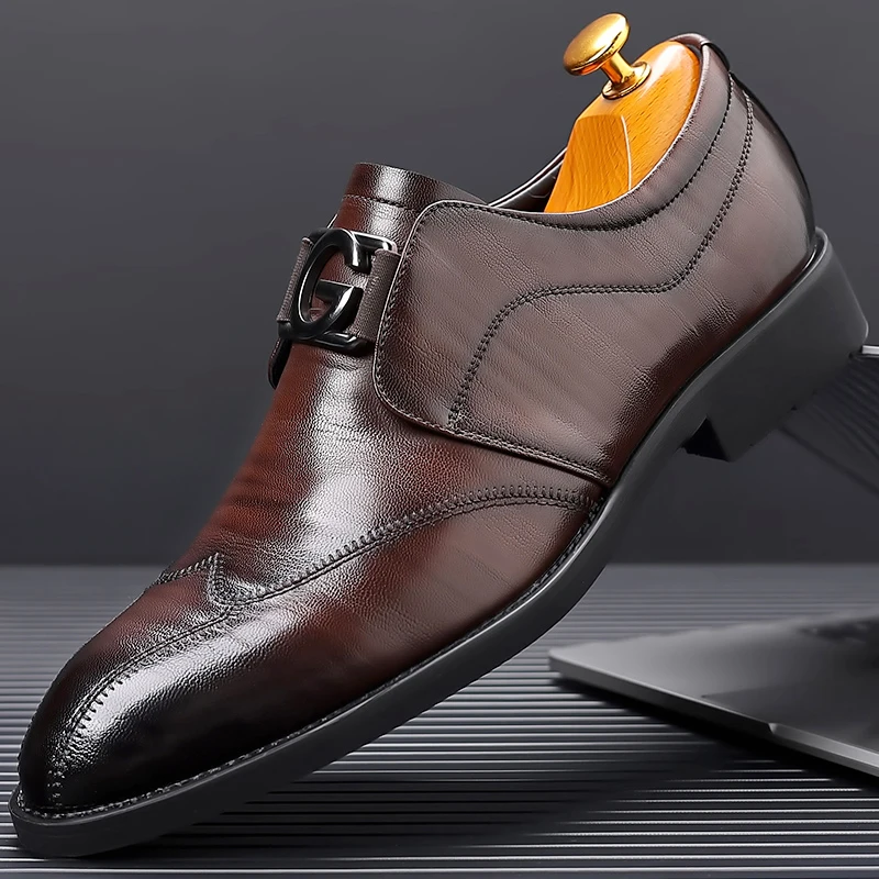 

Business British leather shoes European version of the pointed toe formal leather shoes comfortable wear breathable