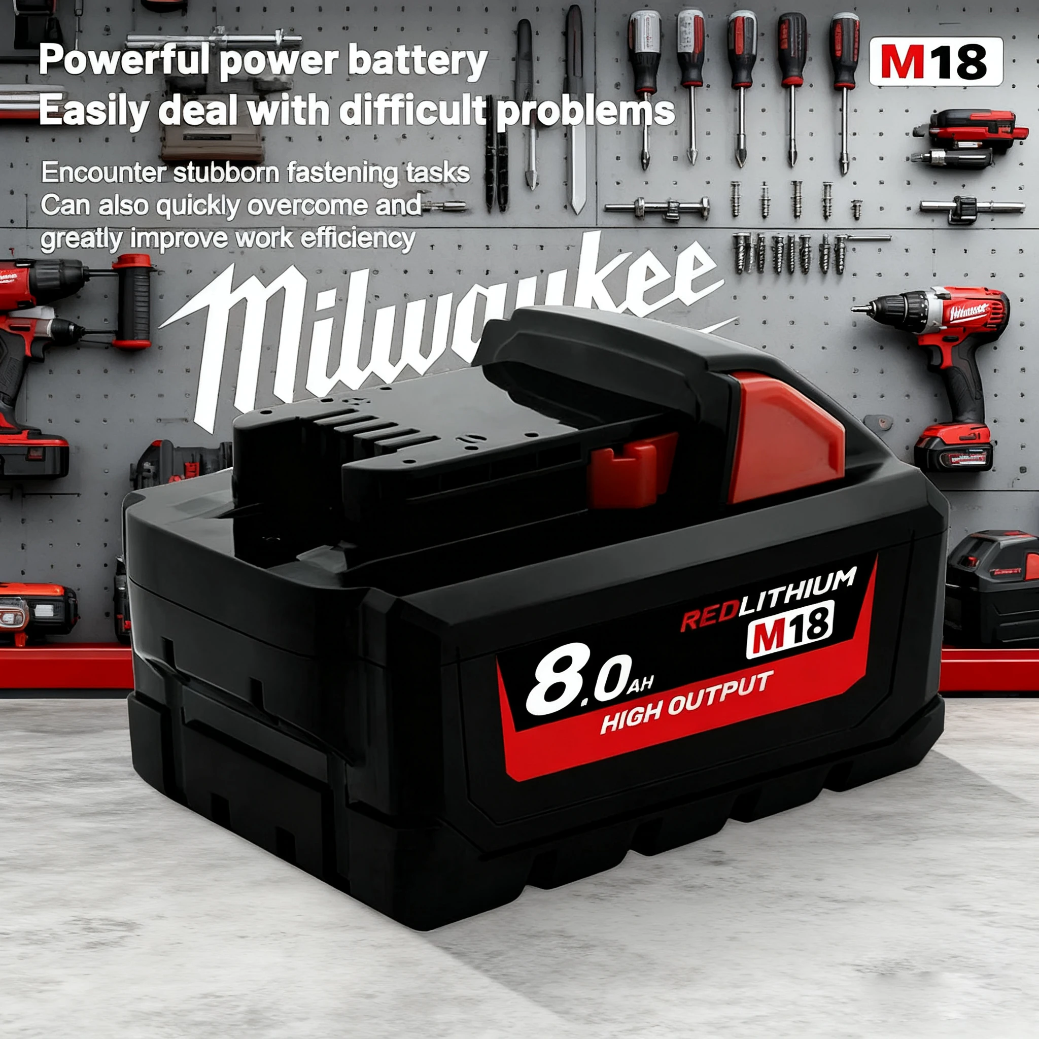 

Milwaukee M18 18V Rechargeable Li-Ion Battery 6000mAh 6Ah - 5048-11-1860 Milwaukee M18 Power Tools “long cycle life”