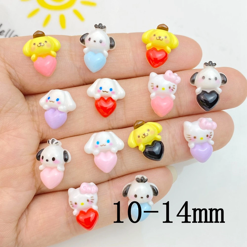 20 stuks nieuwe schattige hars mini kleine hond, kat serie platte achterkant manicure onderdelen versieringen voor haarelastiekjes accessoires