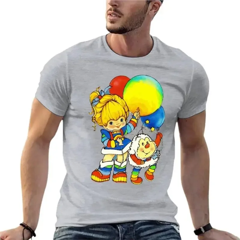 heavyweight Informal Vintage Up Up Away Rainbow Brite Oversize Brand Men\'S Clothes 100% Cotton Streetwear Plus Size Tops Tee