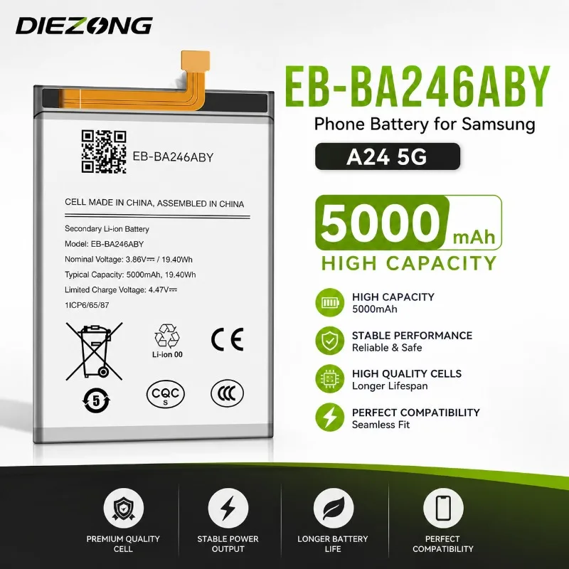 2026 In‑stock EB‑BA246ABY High‑Capacity 5000mAh Phone Battery For Samsung A24 5G