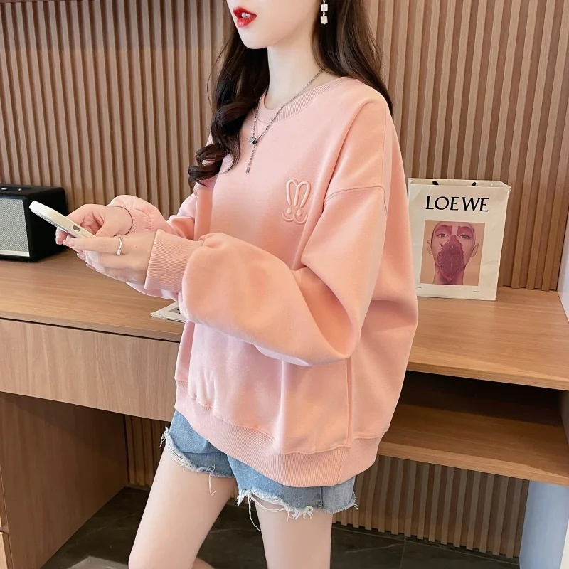 Moletons femininos roupas bonitos retalhos bolsos grandes topos de algodão de alta qualidade diversão outono macio stand-up pelúcia vintages bloqueio