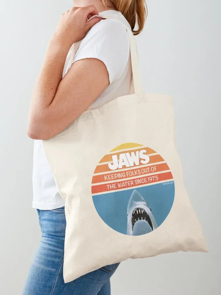 JAWS: Keeping Folks Out Of The Water Since 1975, Shark Movie Tote Bag eco pack cloth bag woman Tote Bag