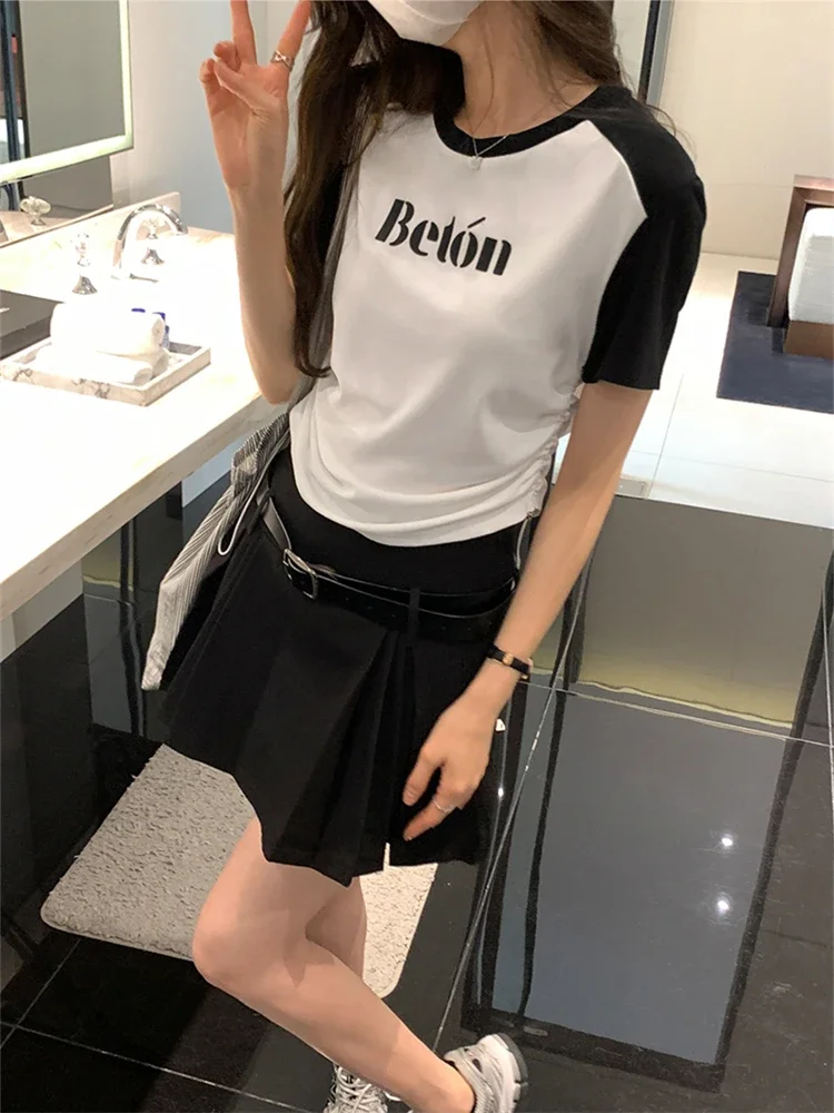 

2023 New Summer T Shirt Women Elasticity T-Shirt Woman Clothes Tops Slim Tshirt Female Short Sleeve Crop Top Womens Sexy Canale