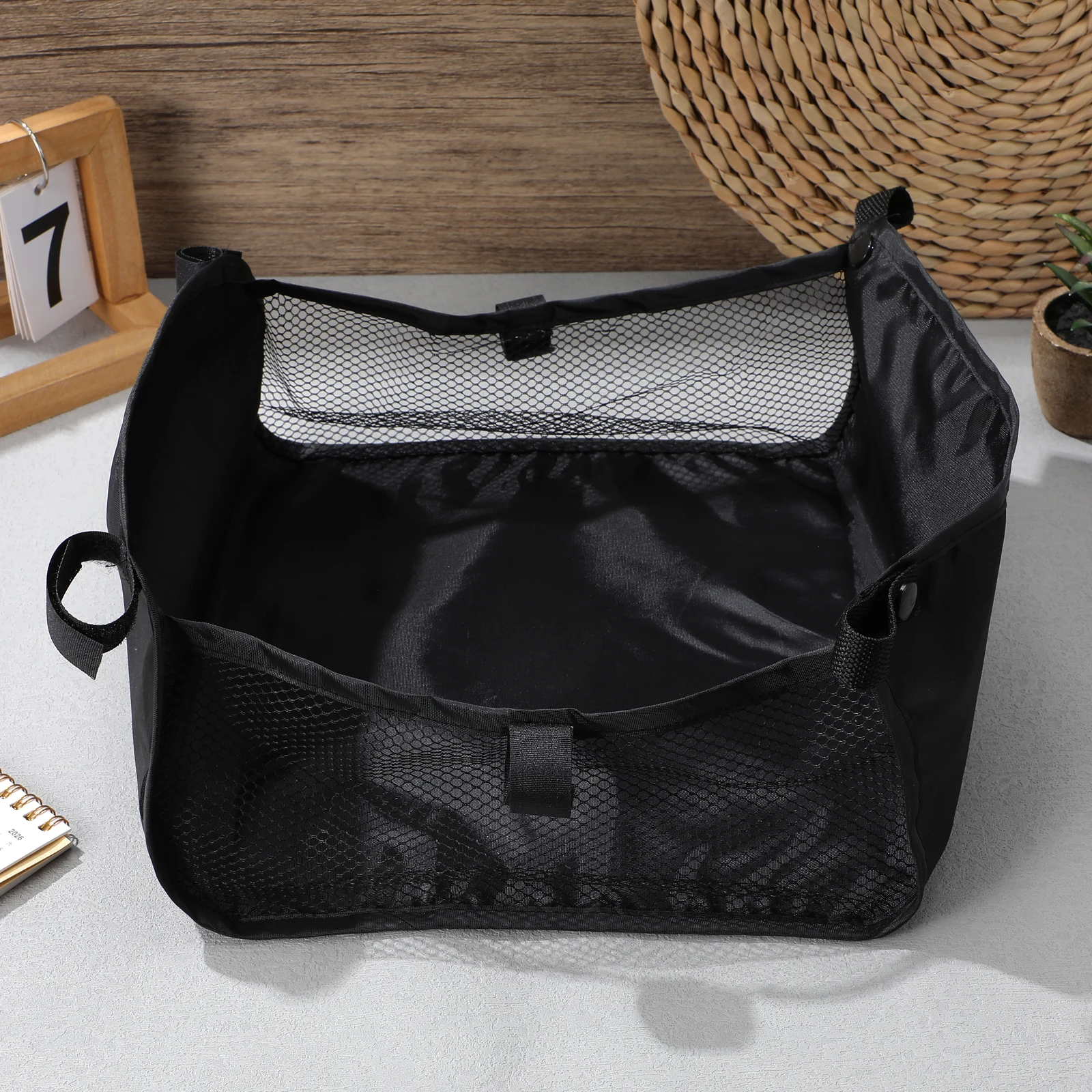 

Stroller Storage Basket Lightweight Oxford Cloth Organizer For Stroller Bottom Large Capacity Cup Bottle Holder