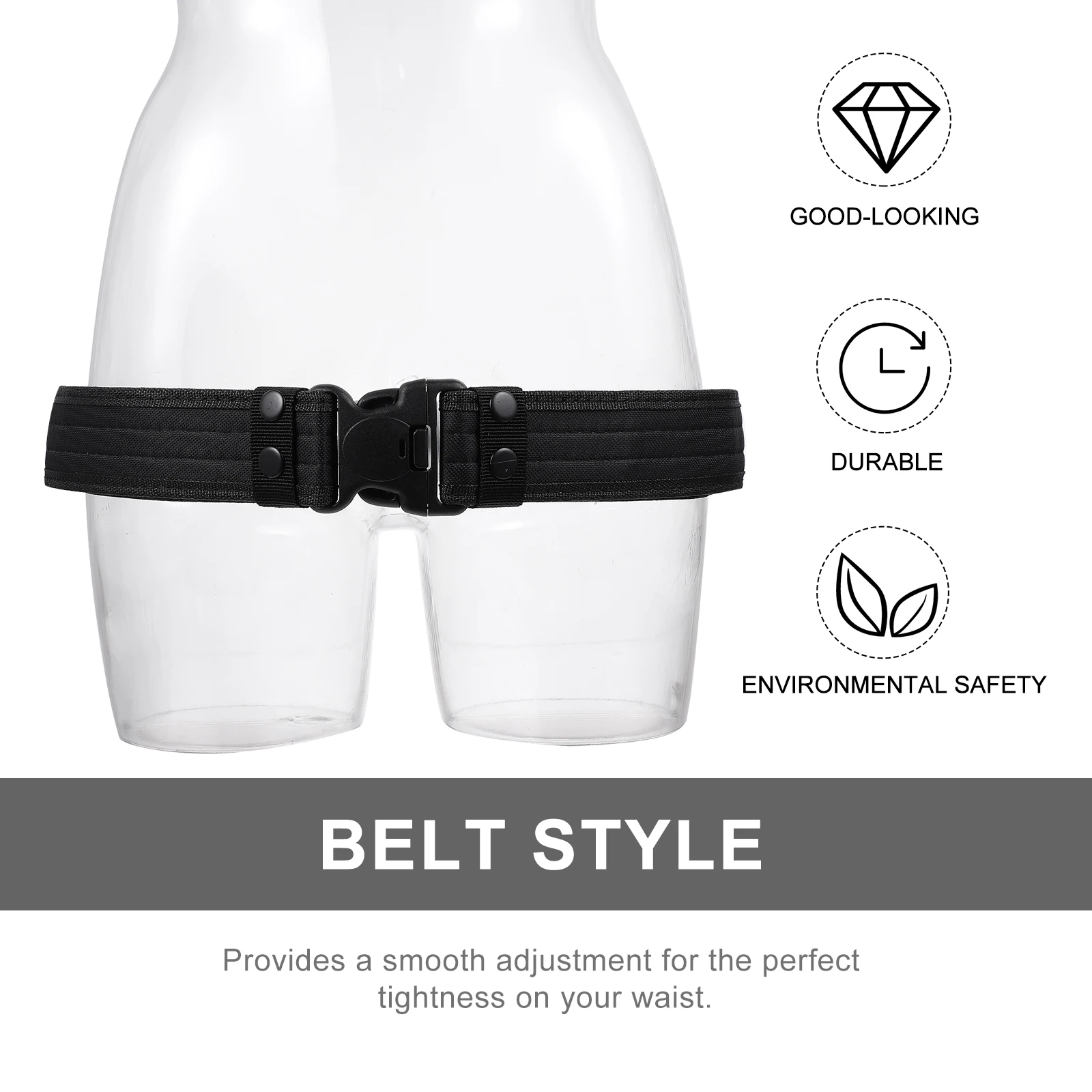 

1pc Style Outdoor Training Lightweight Elastic Nylon Waist Belt For Men Adjustable Durable Belt For Camping