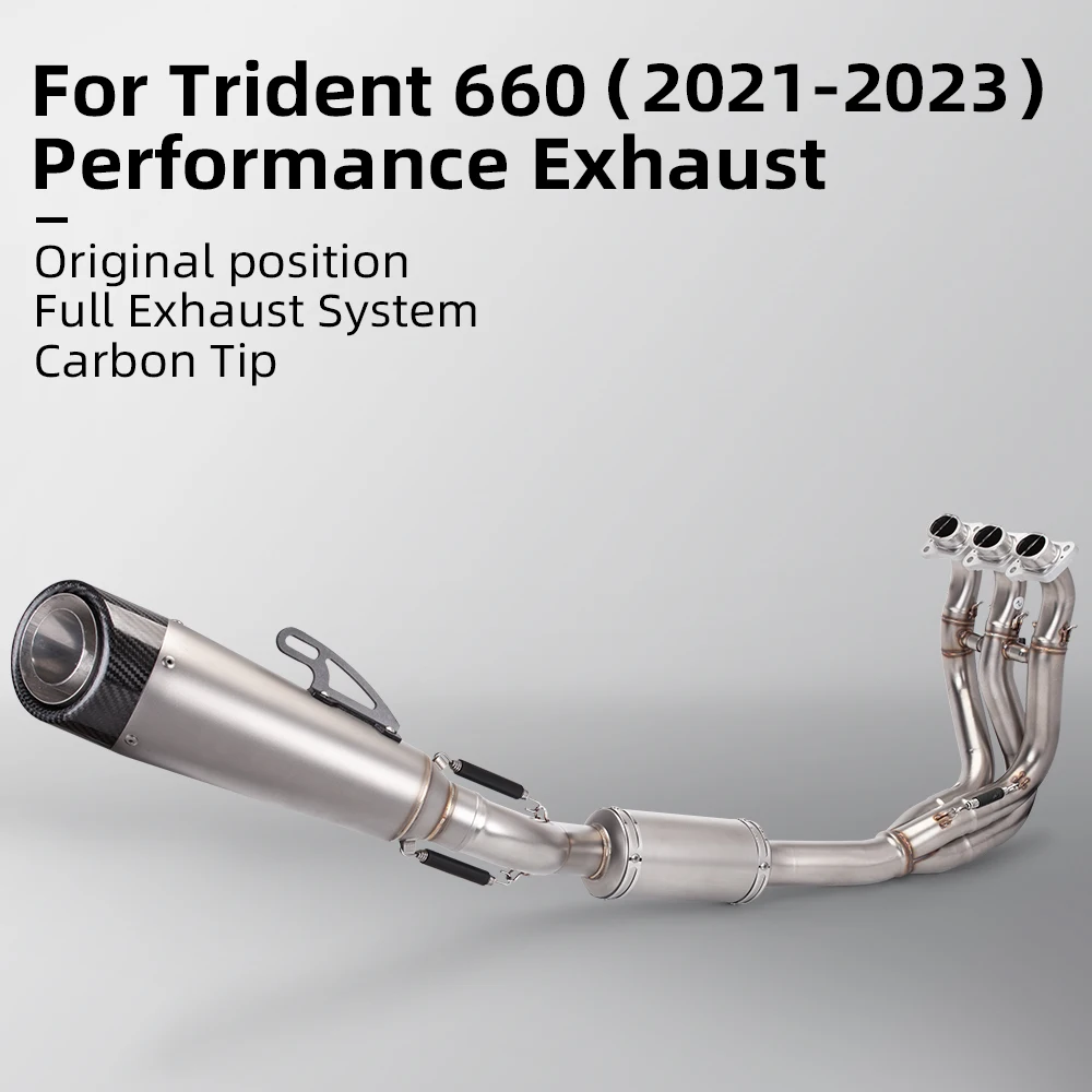 

Motorcycle Exhaust Pipe Whole Vehicle Escape Refit Tail End High Quality Carbon Fibre For Trident 660 Exhaust System Upgrade Kit