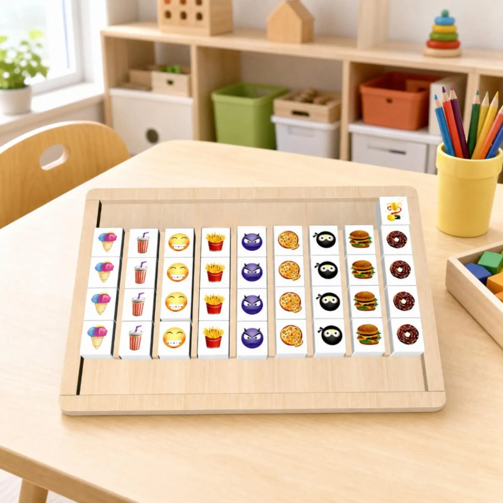 Educational Children Puzzle Game Wooden Matching Board for Kids Family Fun Tabletop Reasoning Toy