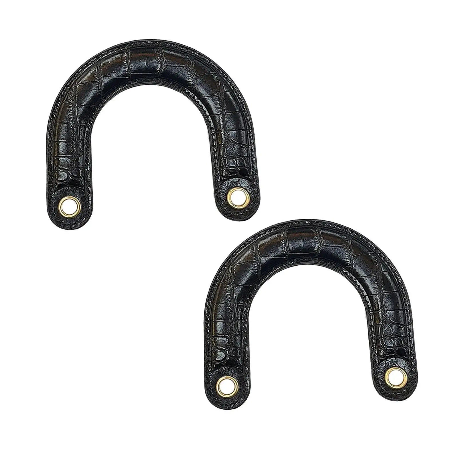 Top Handle Bag Handles Replacement U Shaped PU Leather for Handbag Making Crochet DIY Metal Buckle Clutches Crafts Women