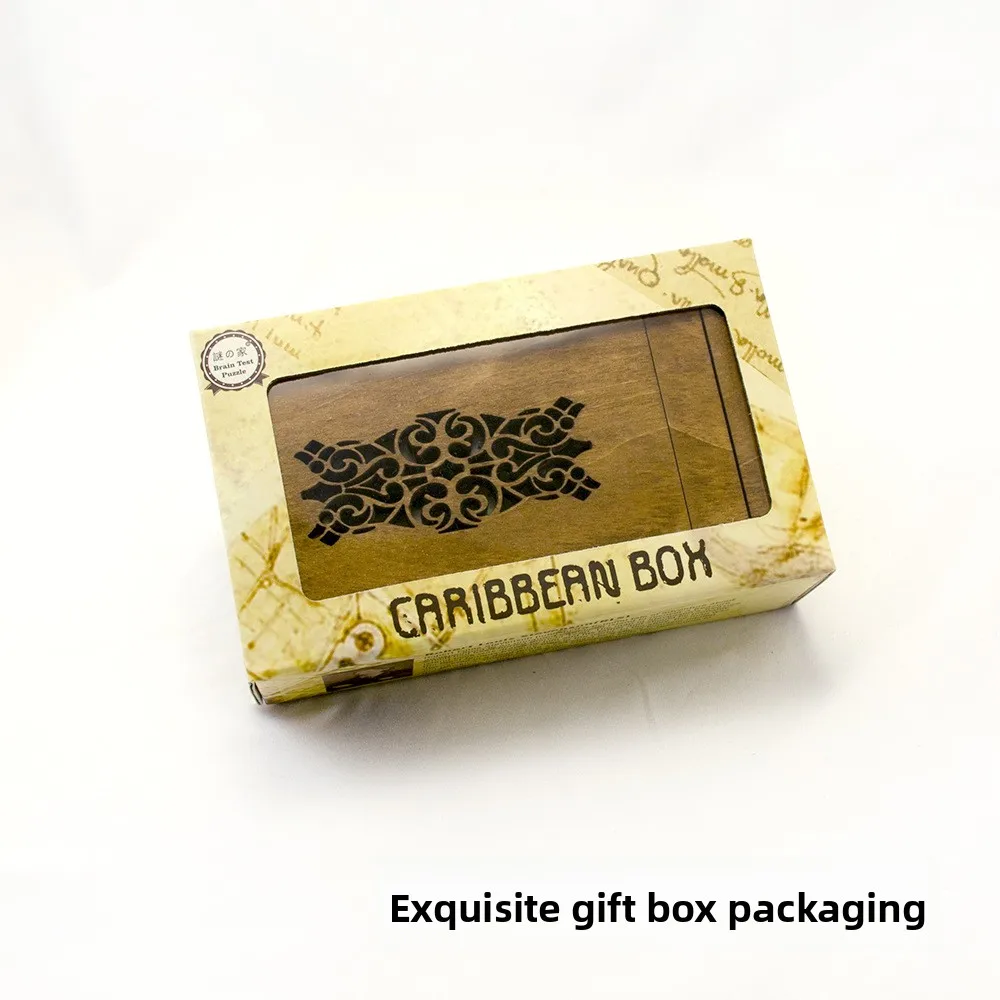 Wooden Sphinx Puzzle Box Handmade Brain Teaser & Chinese Kongming Lock Magic Treasure Chest Gift Magic Treasure Chest for Adults