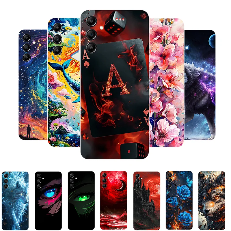 For Samsung M54 5G Case Soft Silicone Poker Wolf Fashion Back Cover for Samsung Galaxy M54 M 54 Cases Protective GalaxyM54 TPU