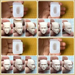 3.1cm/4.2cm Routine Proportional Super Handsome Man Face Silicone Mold DIY Polymer Clay Animation Figure Face Sculpture Mold