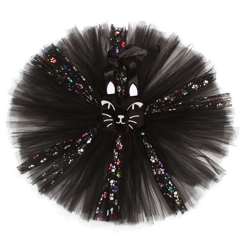 Niedliches rosa-schwarzes Katzenkleid für Kinder, Cosplay-Tutu-Rock, Tanzkostüm, Ohren, Schleife, Schwanz, Mädchen-Performance-Outfit, Geburtstagsparty-Outfit, Geschenk – Detail 15