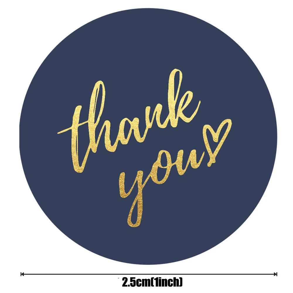 Thank You Stickers Seal Labels 50-500PCS Gold Foil Paper Decoration Sticker For Handmade Wedding Gift Labels Stationery 4 Colors