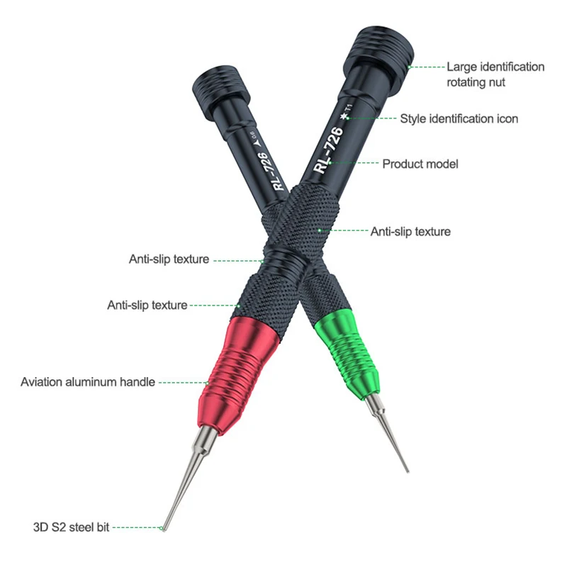 RELIFE RL-726A zestaw wkrętaków precyzyjnych telefon komórkowy elektroniczny demontaż naprawa 3D moment obrotowy S2 stalowy śruba narzędzie do