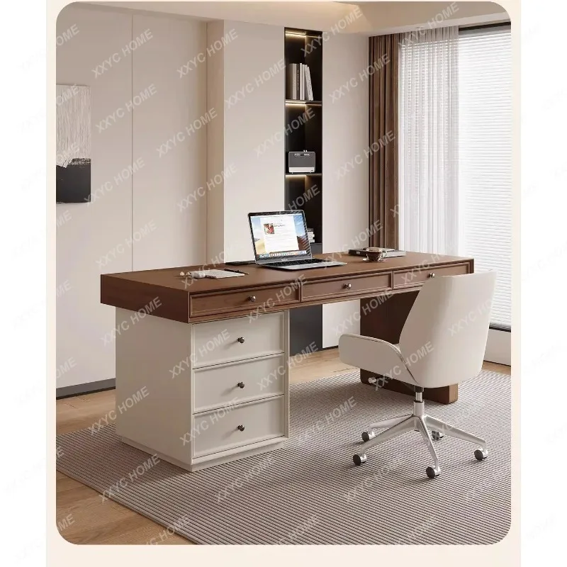 XXMedieval style solid wood  cream style home  designer study writing  bedroom computer desk desktop